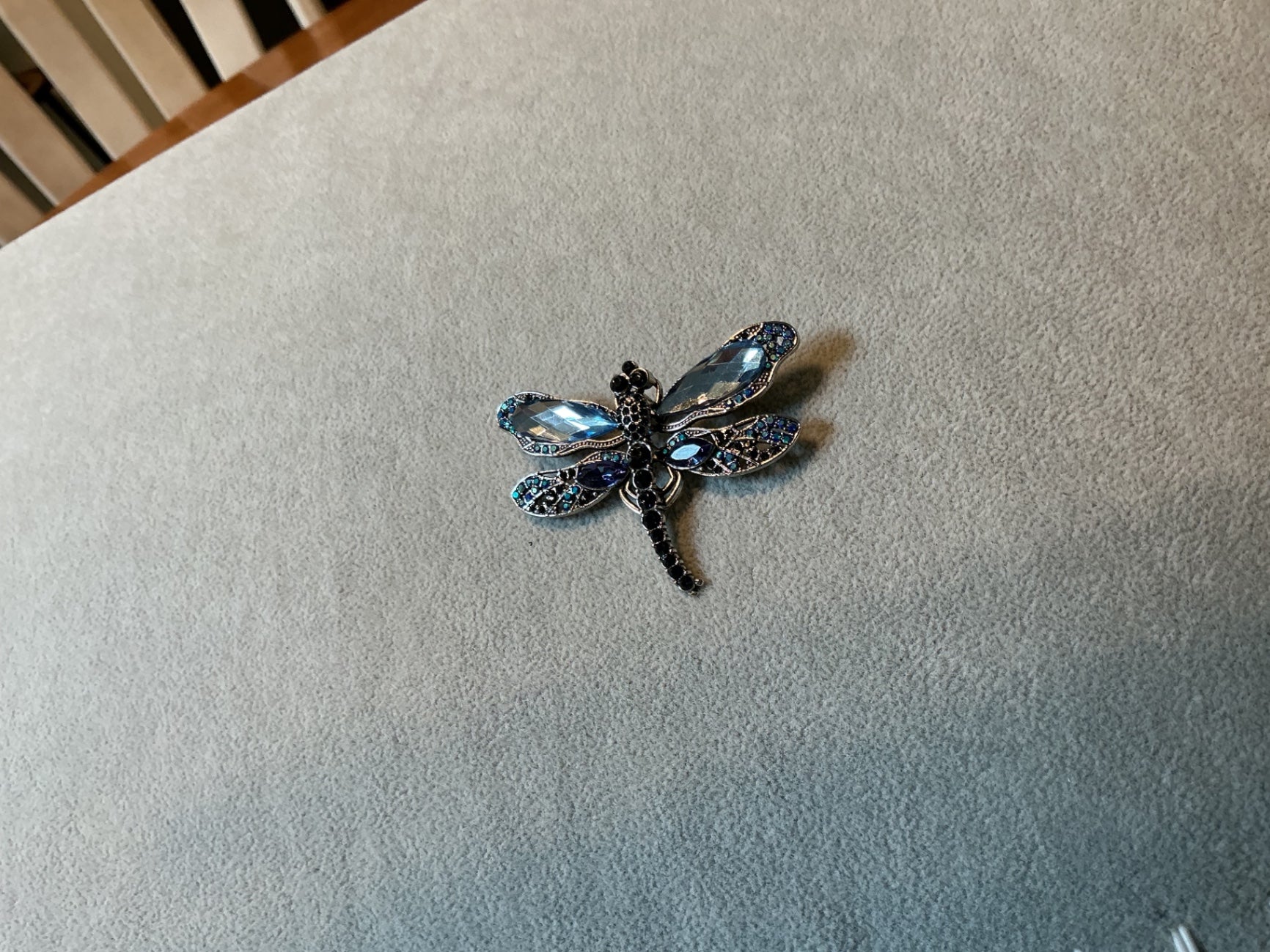 Dragonfly Brooch…blue & purple glass stones