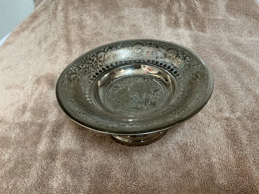 SILVER PLATED BRASS FOOTED BOWL