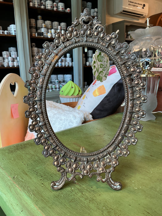 Vintage shamrock frame brass