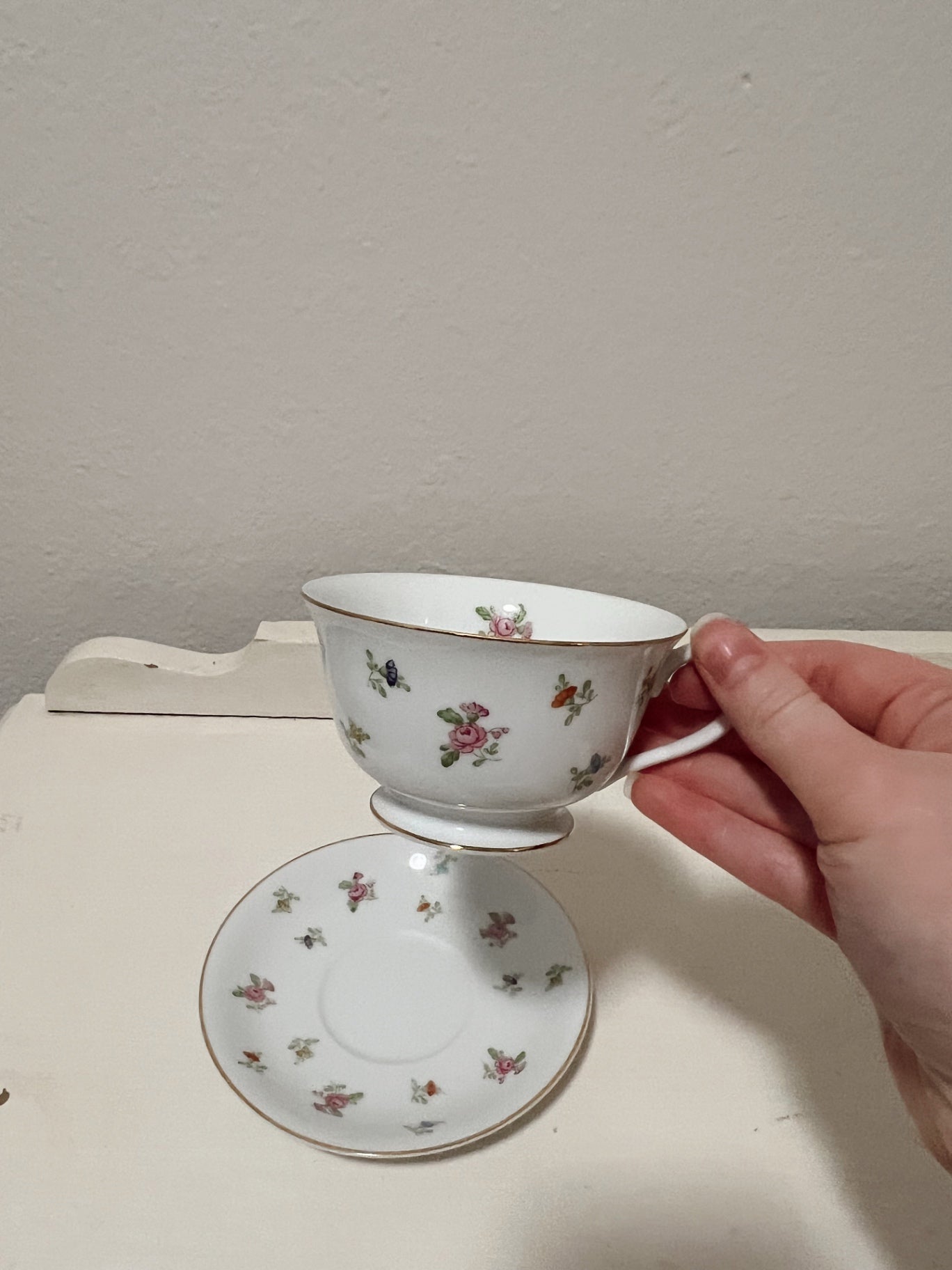 Vintage Noritake Floral Teacup and Saucer