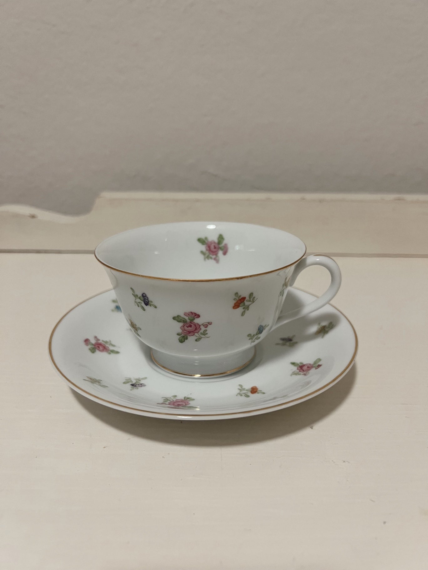 Vintage Noritake Floral Teacup and Saucer