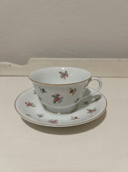 Vintage Noritake Floral Teacup and Saucer
