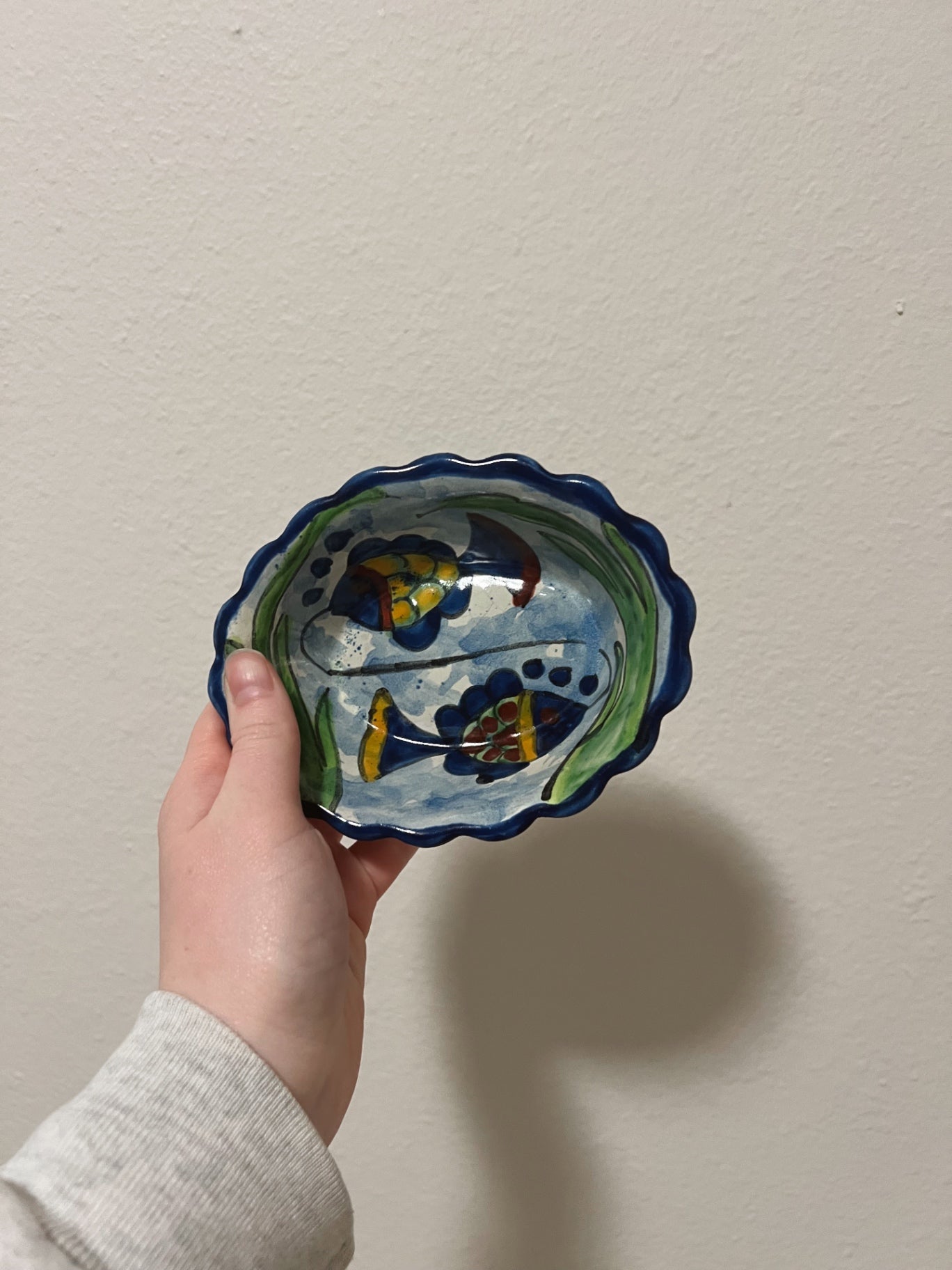 Colorful Fish Pottery Dish Handmade in Mexico 