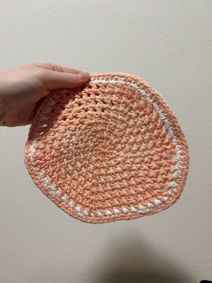 Pink and White Crochet Hotpad