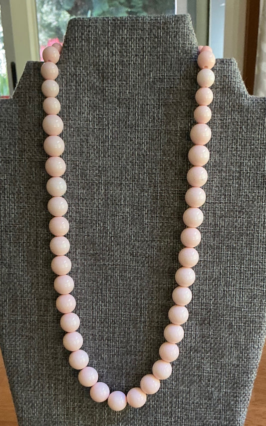 Light pink lucite bead necklace