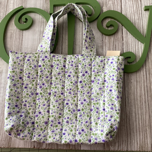 Tote bag, purple flowers