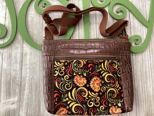 Crossbody purse, Mary, vinyl and fabric