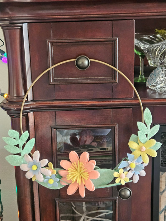 Wreath with Felt Flowers