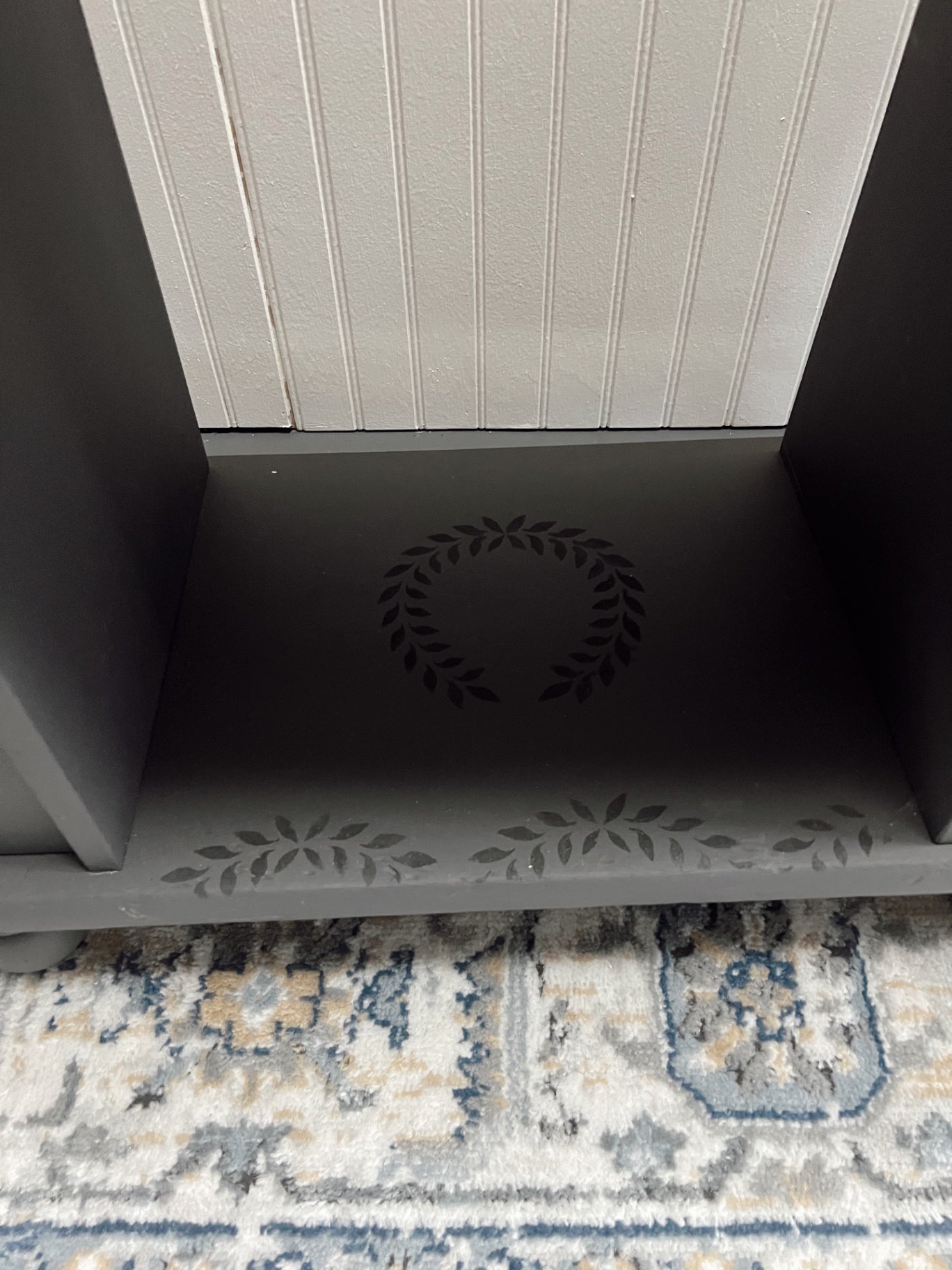 Vintage Gray Painted Magazine Table