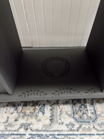 Vintage Gray Painted Magazine Table