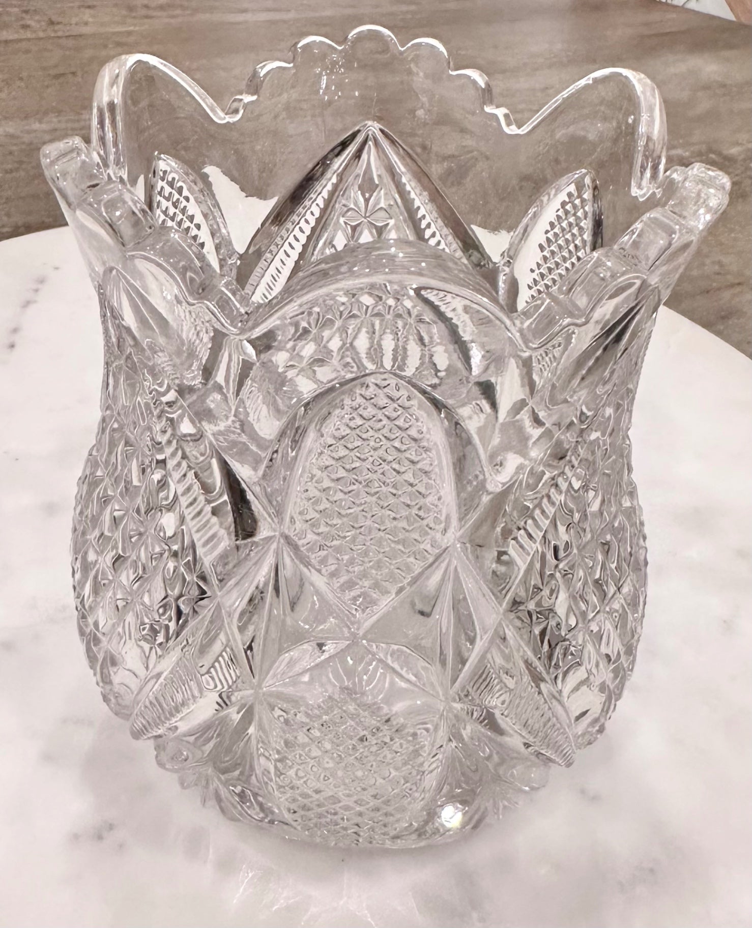 Antique glass celery vase