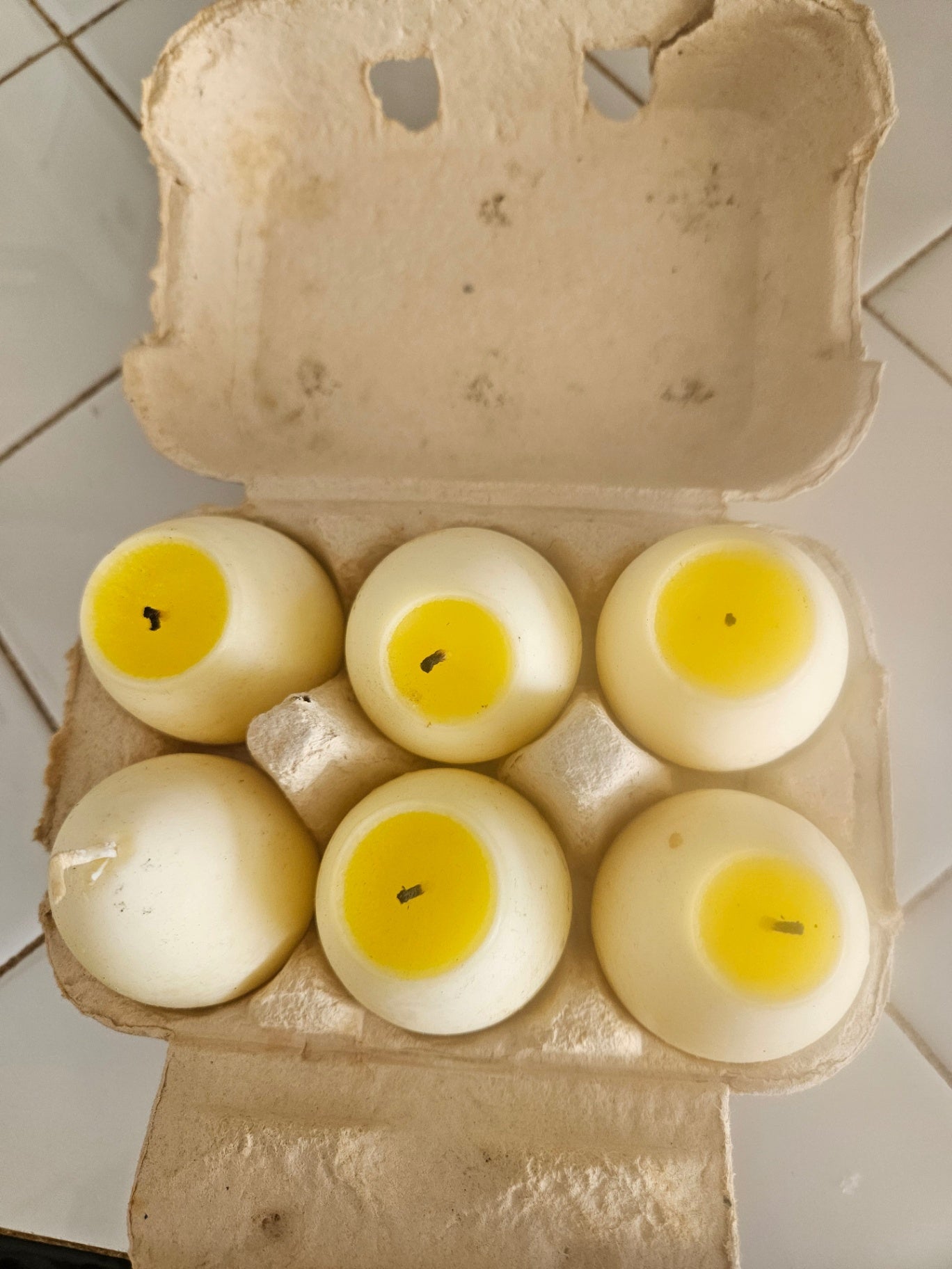 Vintage egg shape candles Germany