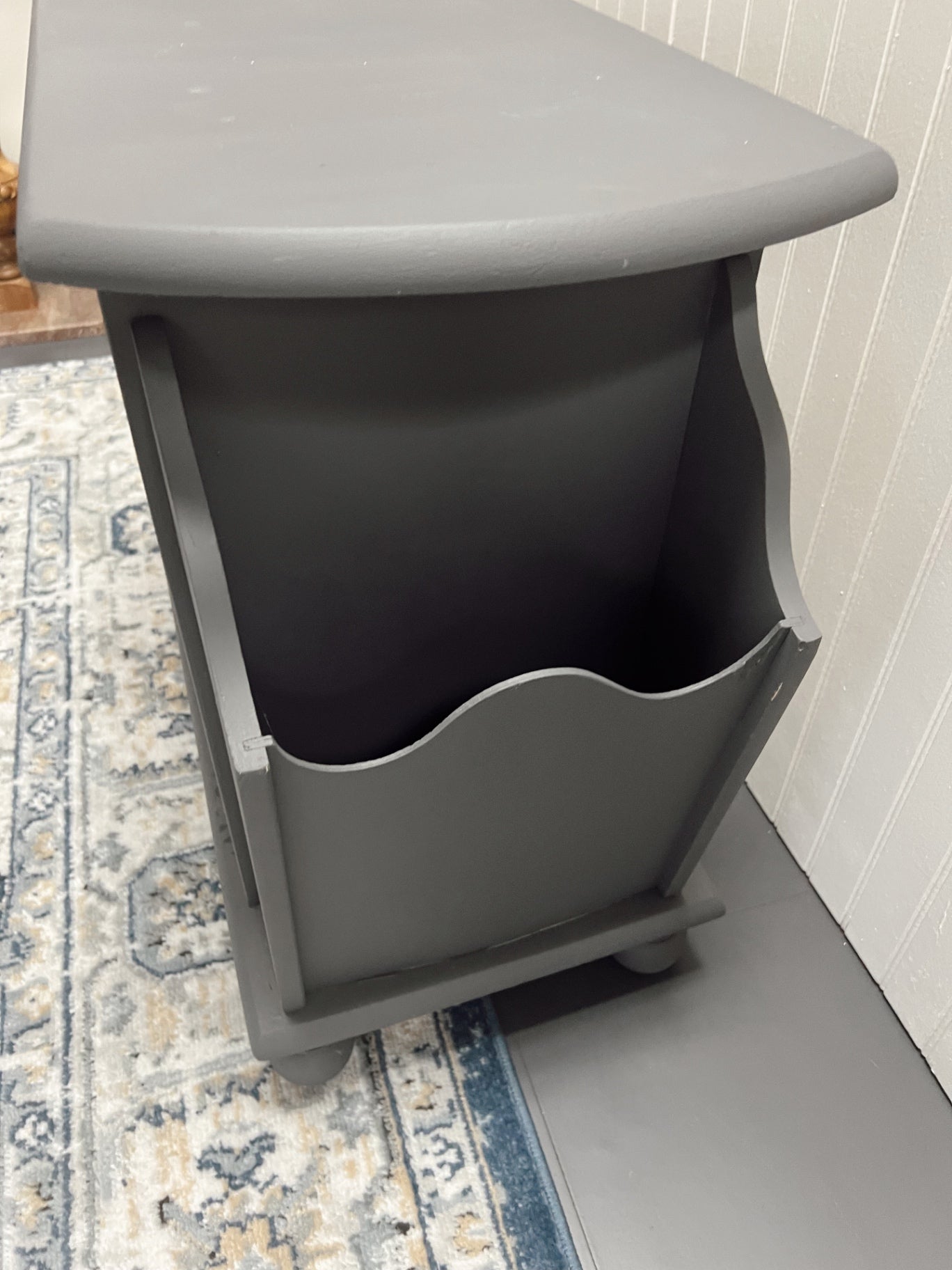 Vintage Gray Painted Magazine Table