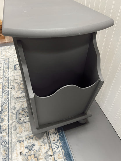 Vintage Gray Painted Magazine Table