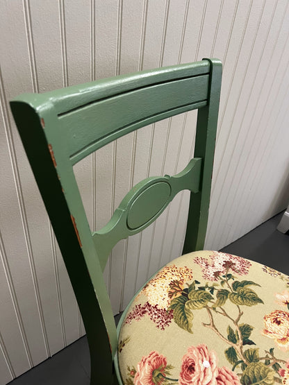 Vintage Redone Green & Floral Upholstered Chair