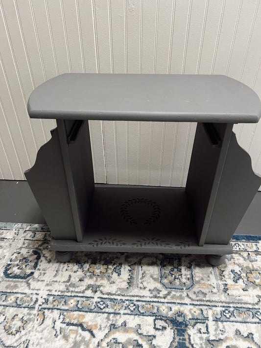 Vintage Gray Painted Magazine Table