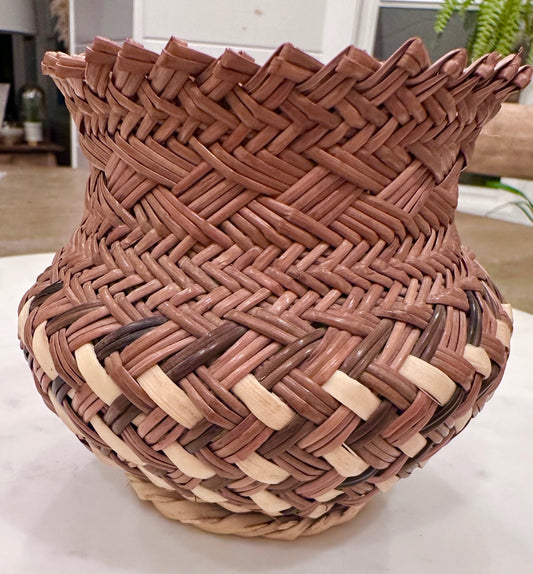 Vintage Tarahumara Mexican woven basket