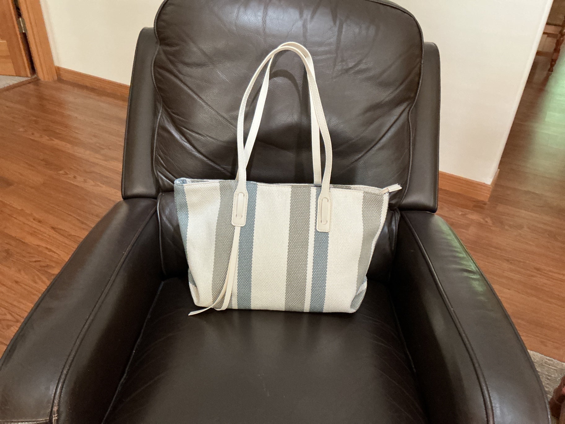 Gray & White Tote Bag