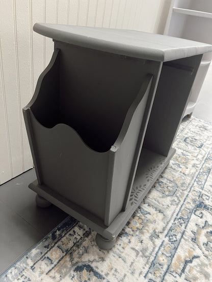 Vintage Gray Painted Magazine Table