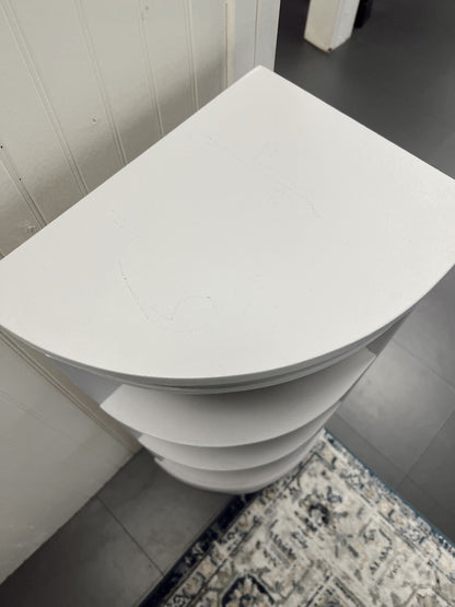 Light Gray Painted Wood Corner Shelf