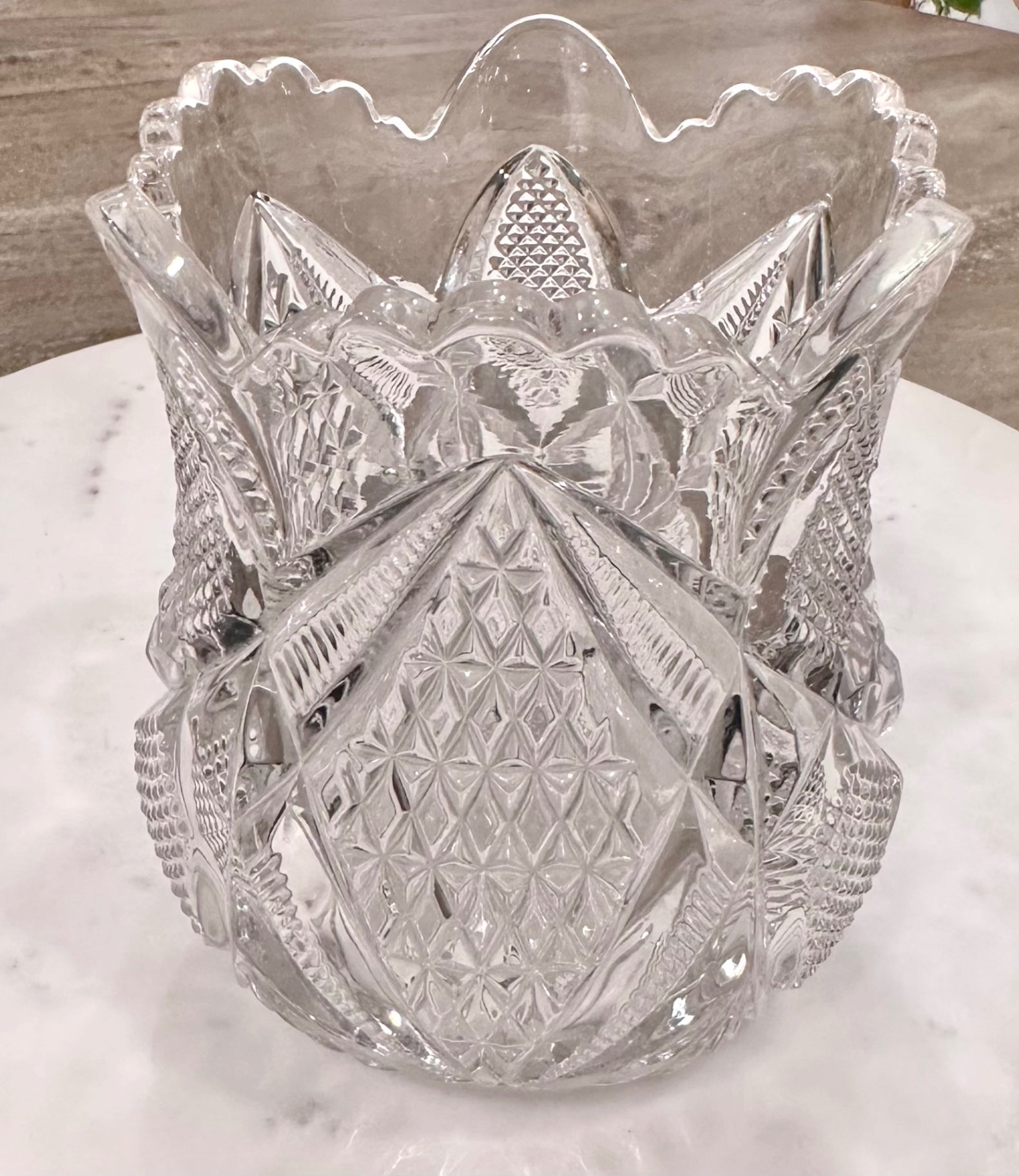 Antique glass celery vase