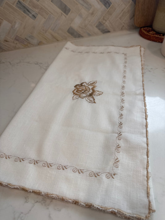 Vintage Embroidered Table Runner