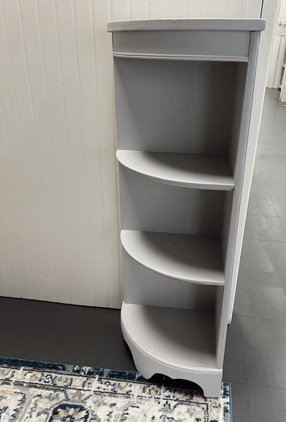 Light Gray Painted Wood Corner Shelf
