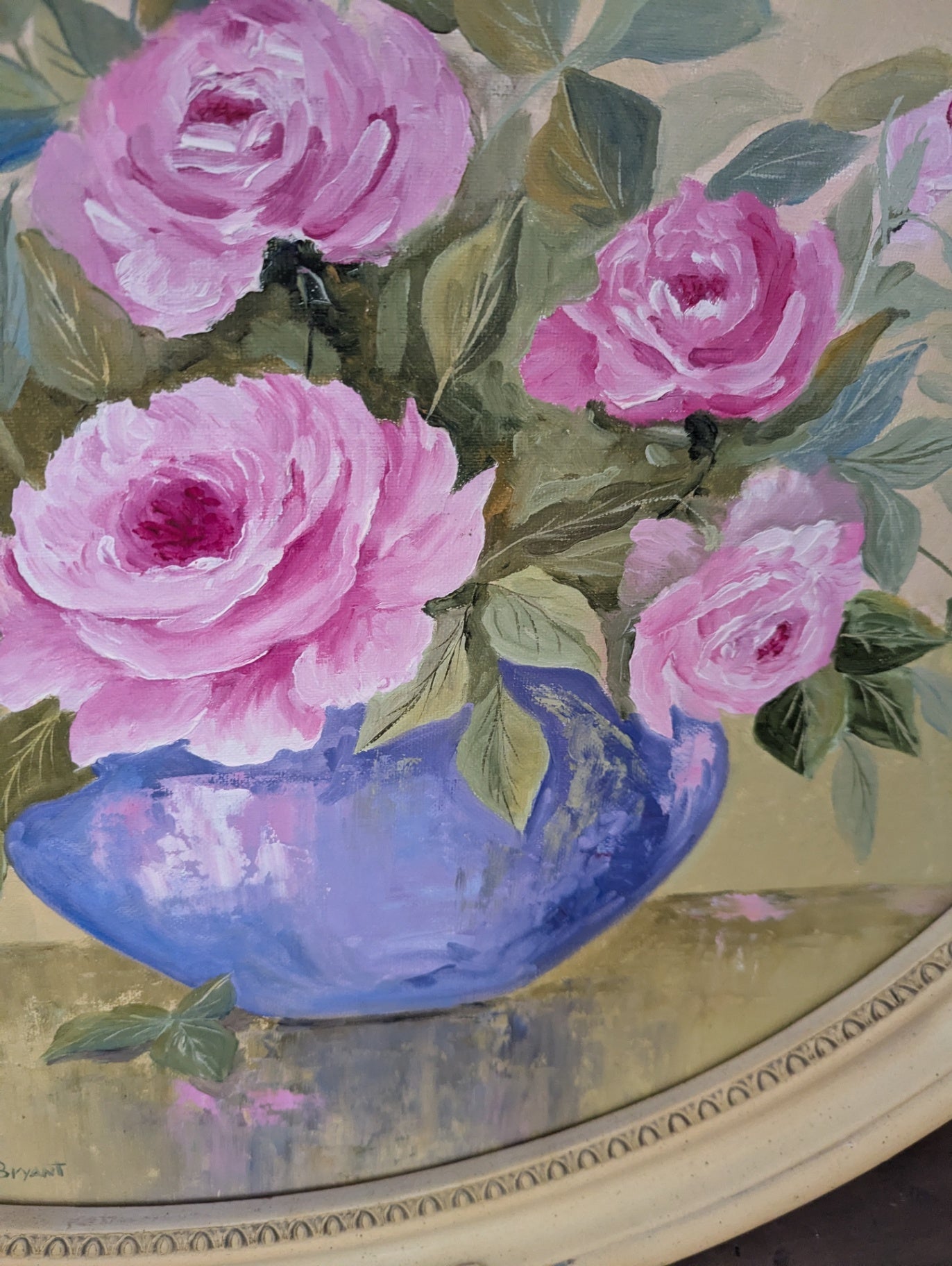 Vtg. Floral Oil Painting in Ornate Frame