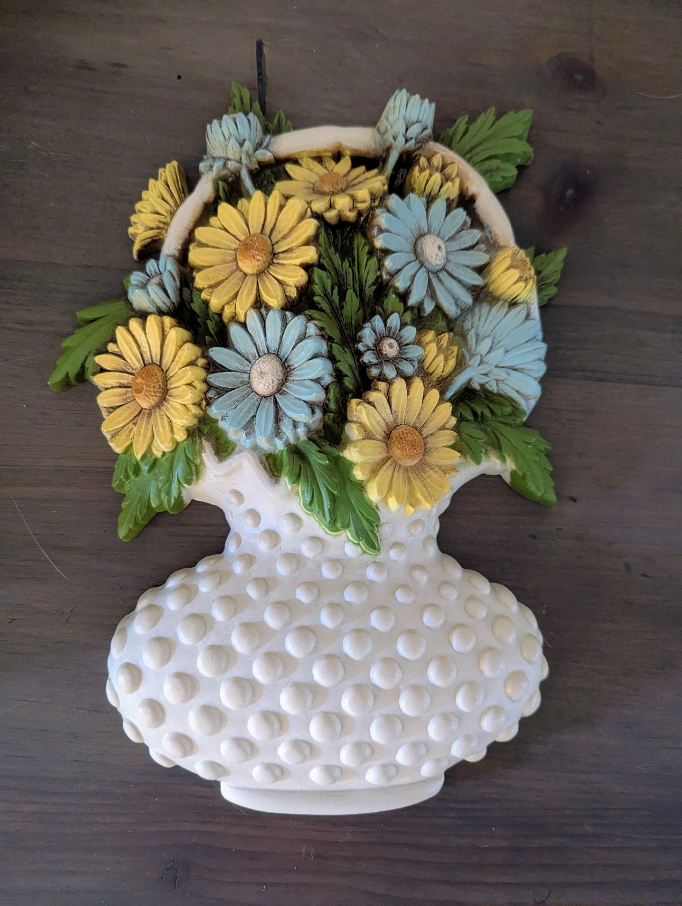 Vtg.  Burwood daisies Wall Hanging Pair