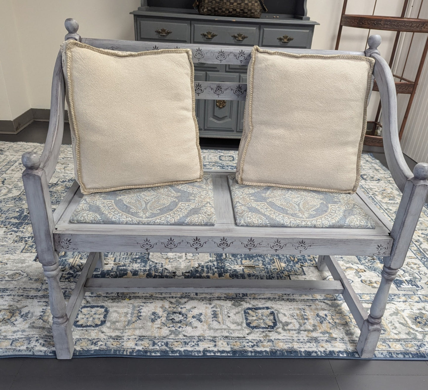 Farmhouse Style Hand Crafted Wood Entry Bench