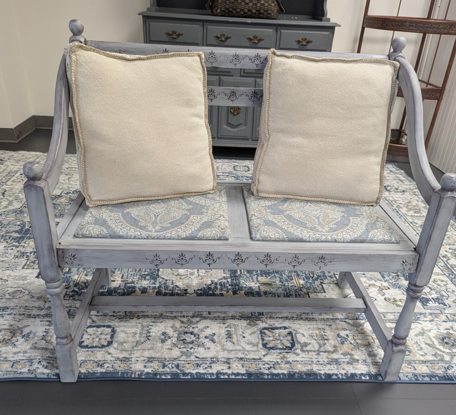 Farmhouse Style Hand Crafted Wood Entry Bench