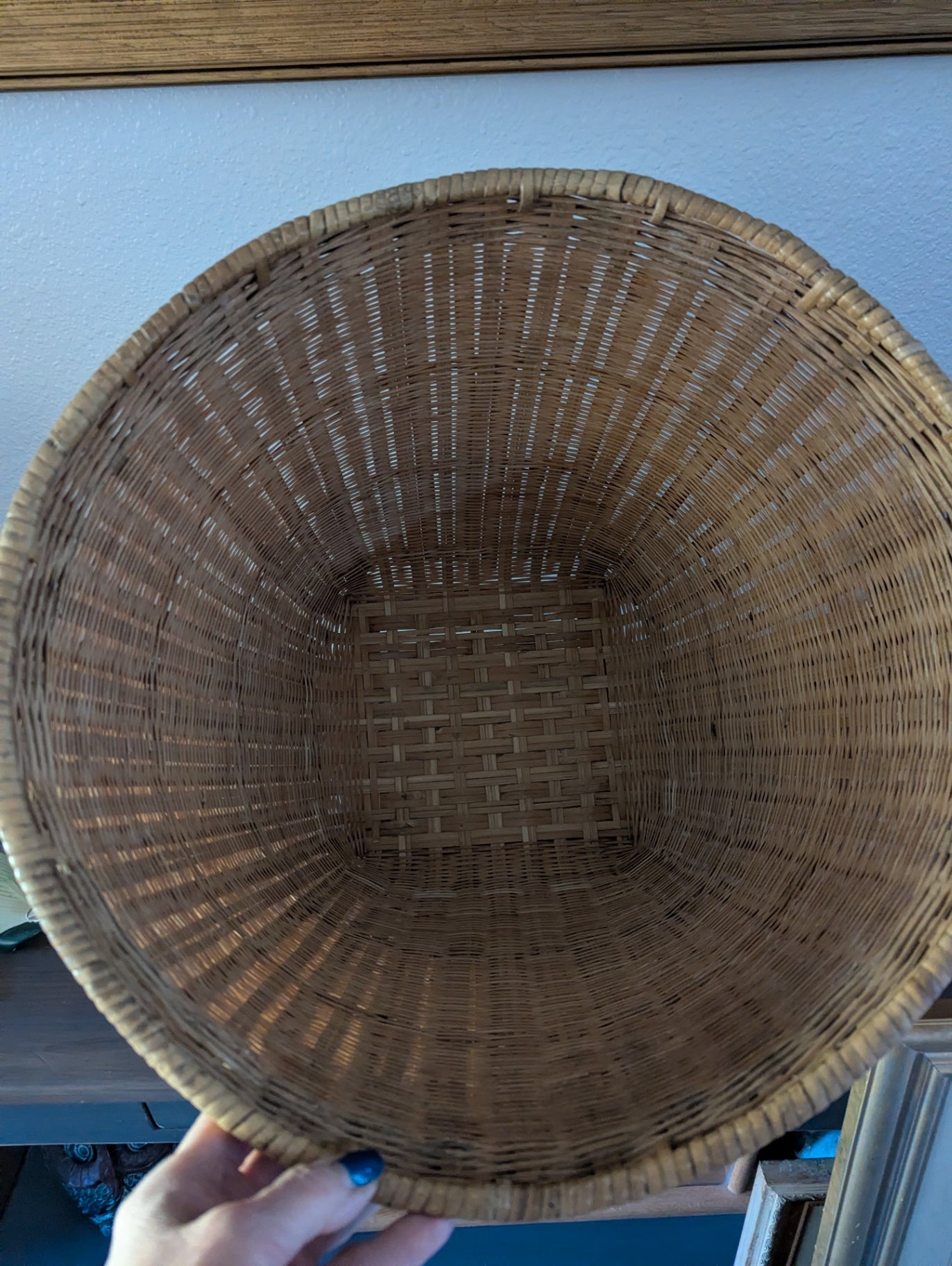 Vtg. Woven Large Basket 