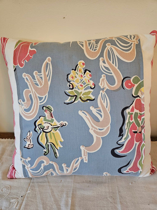 Vintage floral print pillow approx 32x32