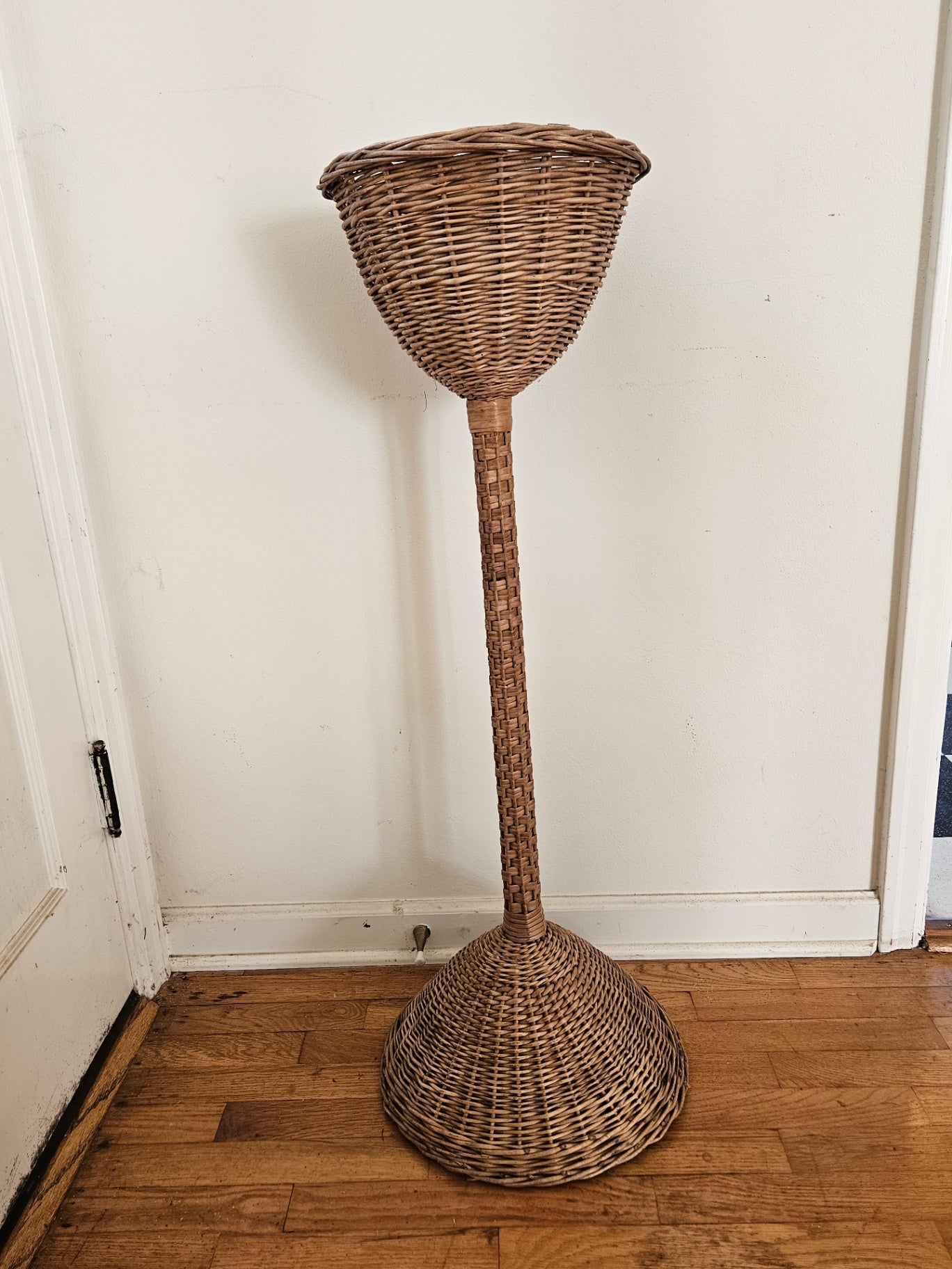 Vintage wicker floral stand