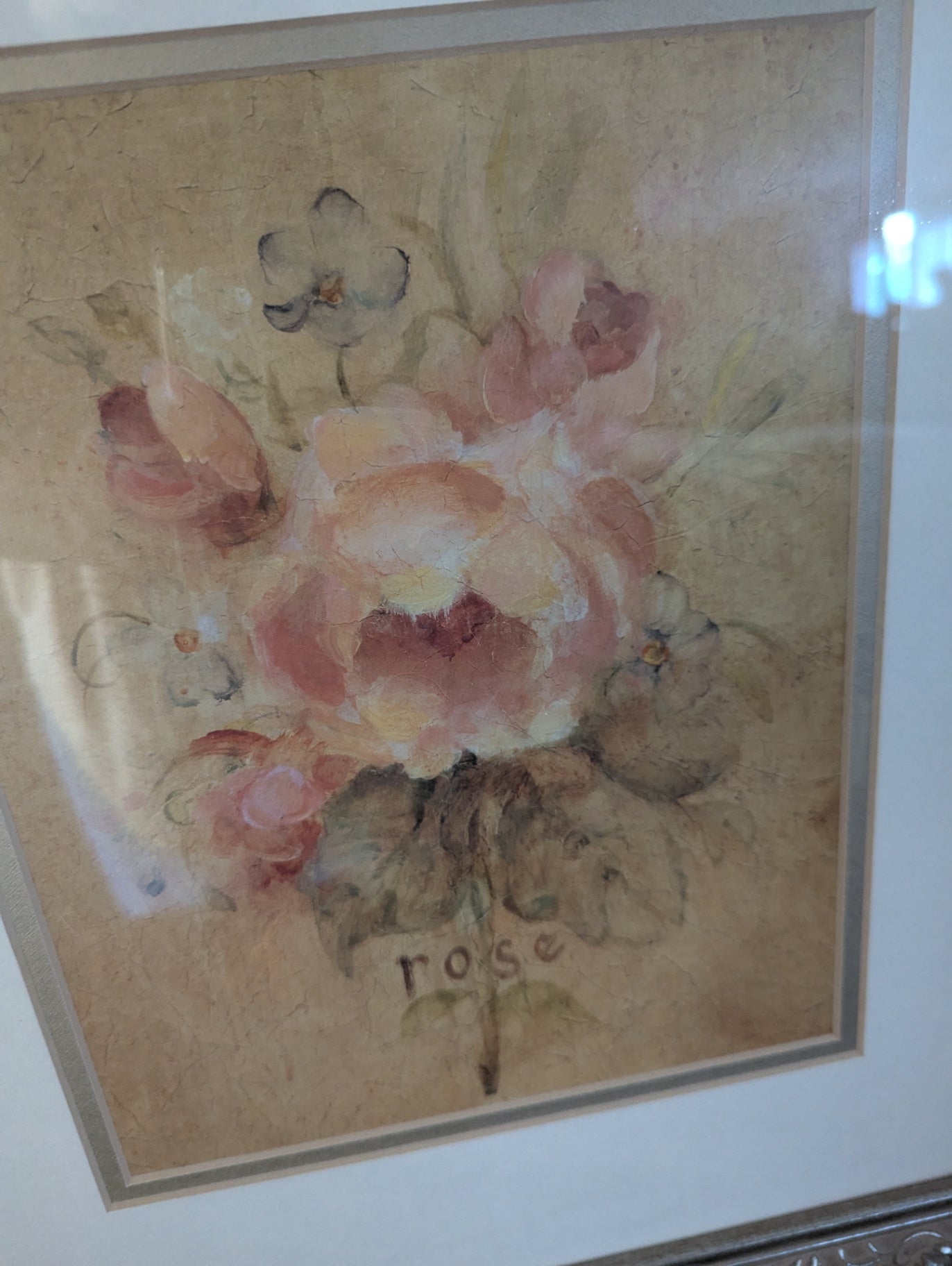 Vtg. Ornate Framed Art Print by: Cheri Blum