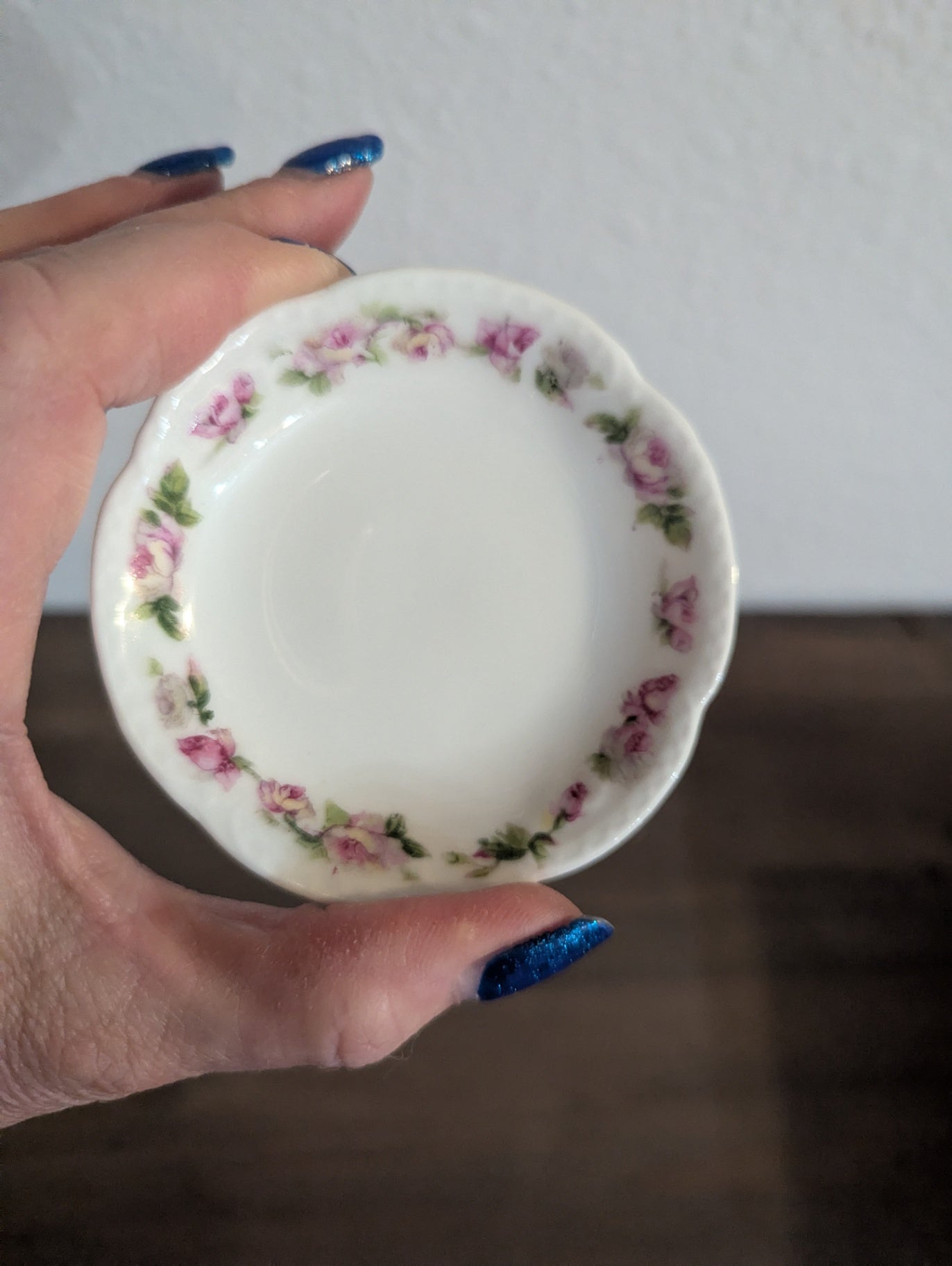 Vtg. Porcelain Limoges Floral Butter Pat
