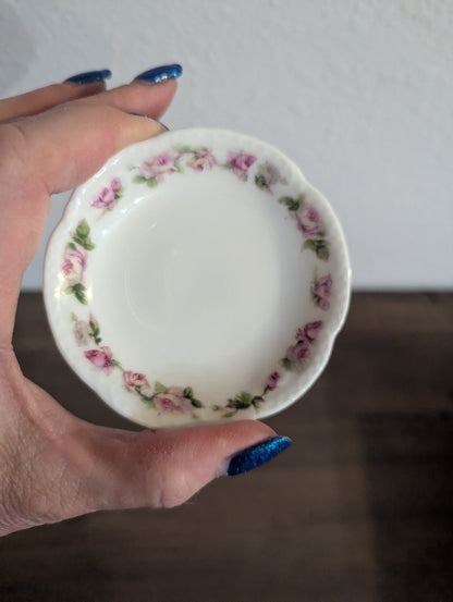 Vtg. Porcelain Limoges Floral Butter Pat