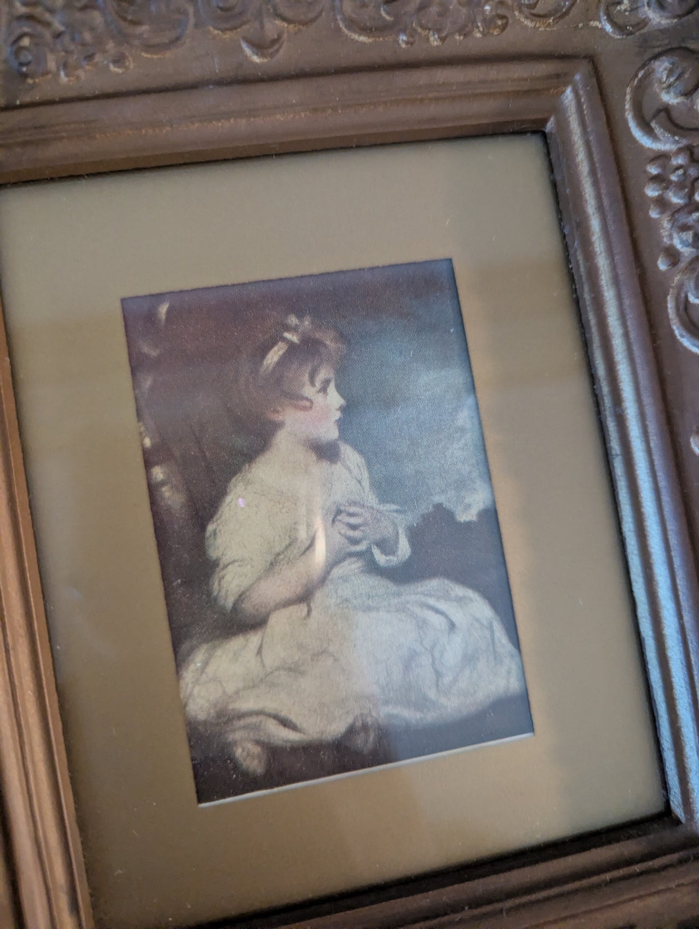 1960's Age of Innocence Print with Ornate Resin Frame