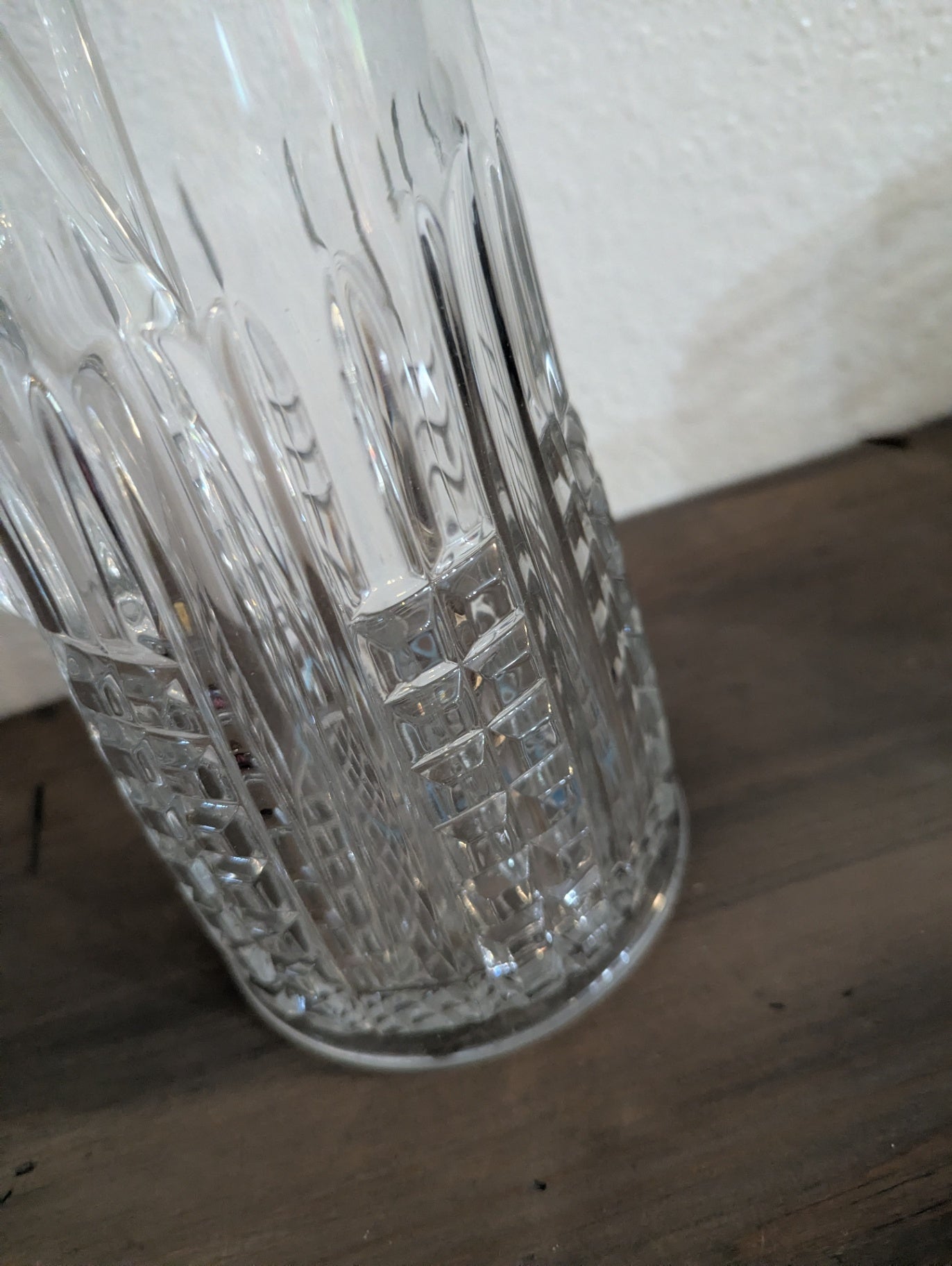Vtg. Cut Glass or Crystal Pitcher w/Stir Sticks