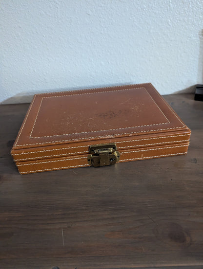 Vtg. leather Men's Jewelry Box