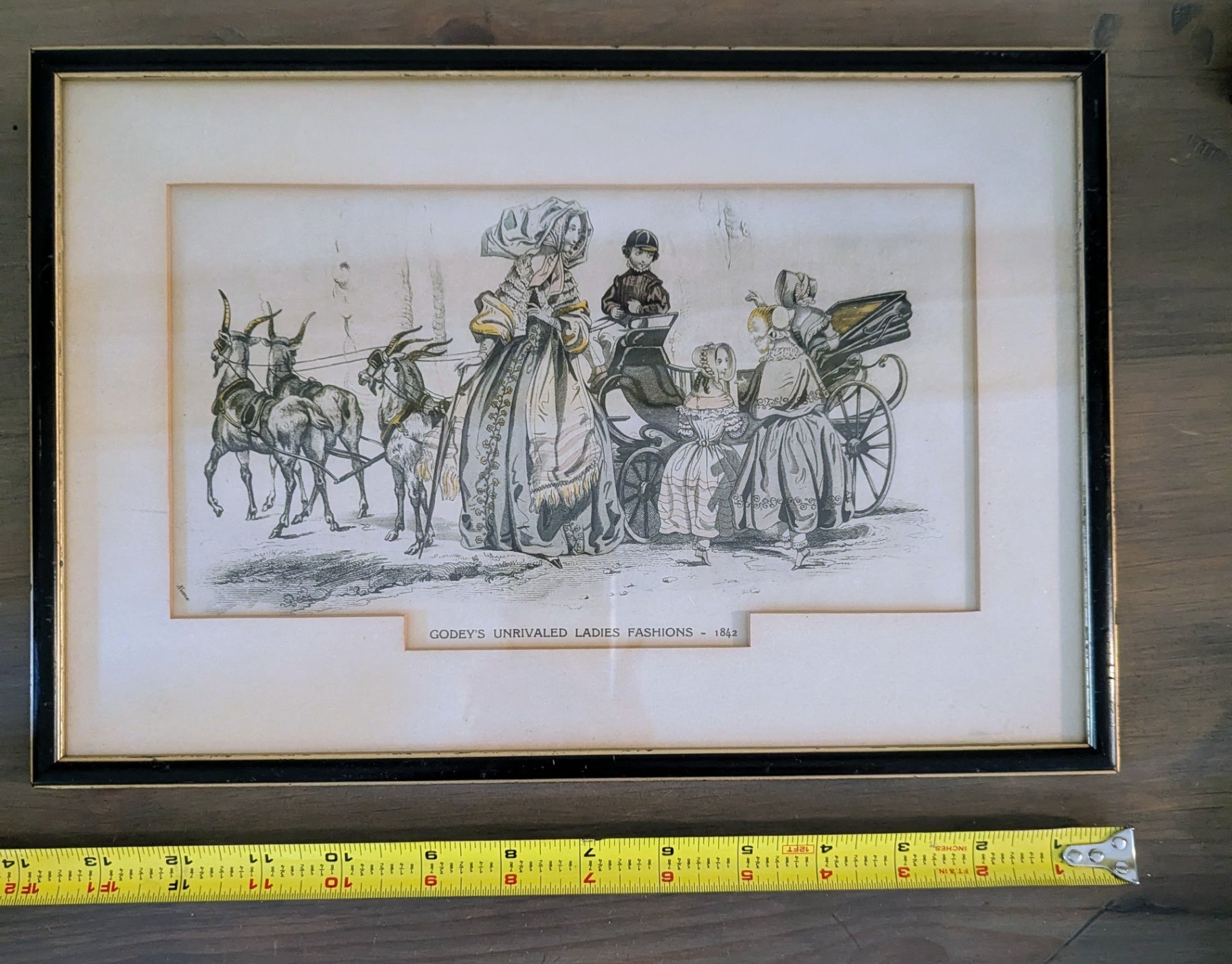 1848 Godey's Ladies Fashion Print for 1842 Advertising Print