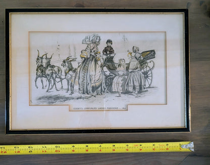 1848 Godey's Ladies Fashion Print for 1842 Advertising Print