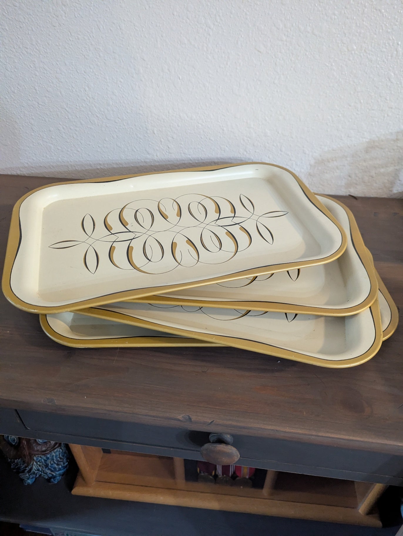Vtg. Mid Century Metal Lap Trays (4)