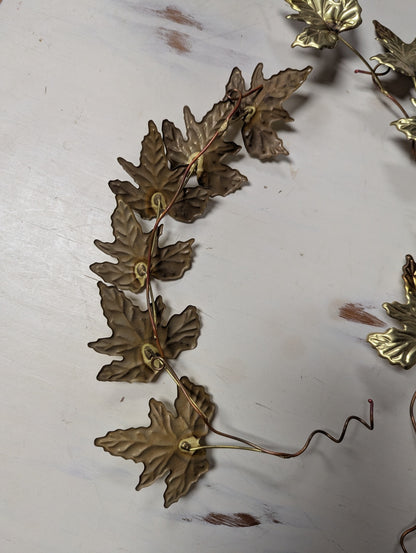 Vtg. Mid Century Brass Leaf set of 3