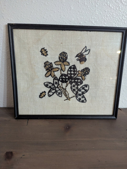 1968 Erica Wilson Embroidery "Bees & Ladybugs"