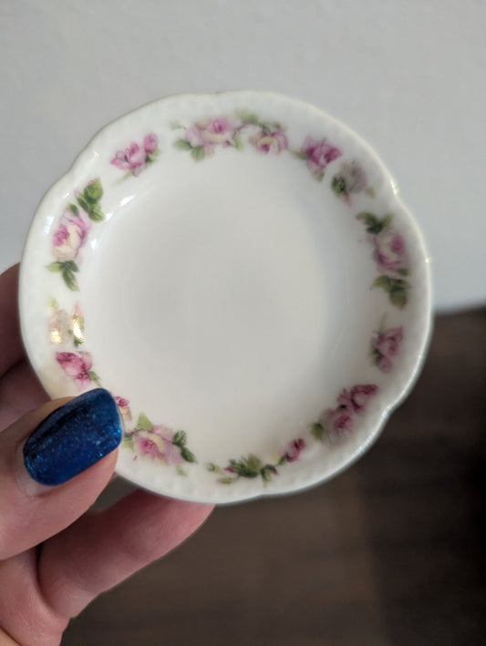 Vtg. Porcelain Limoges Floral Butter Pat