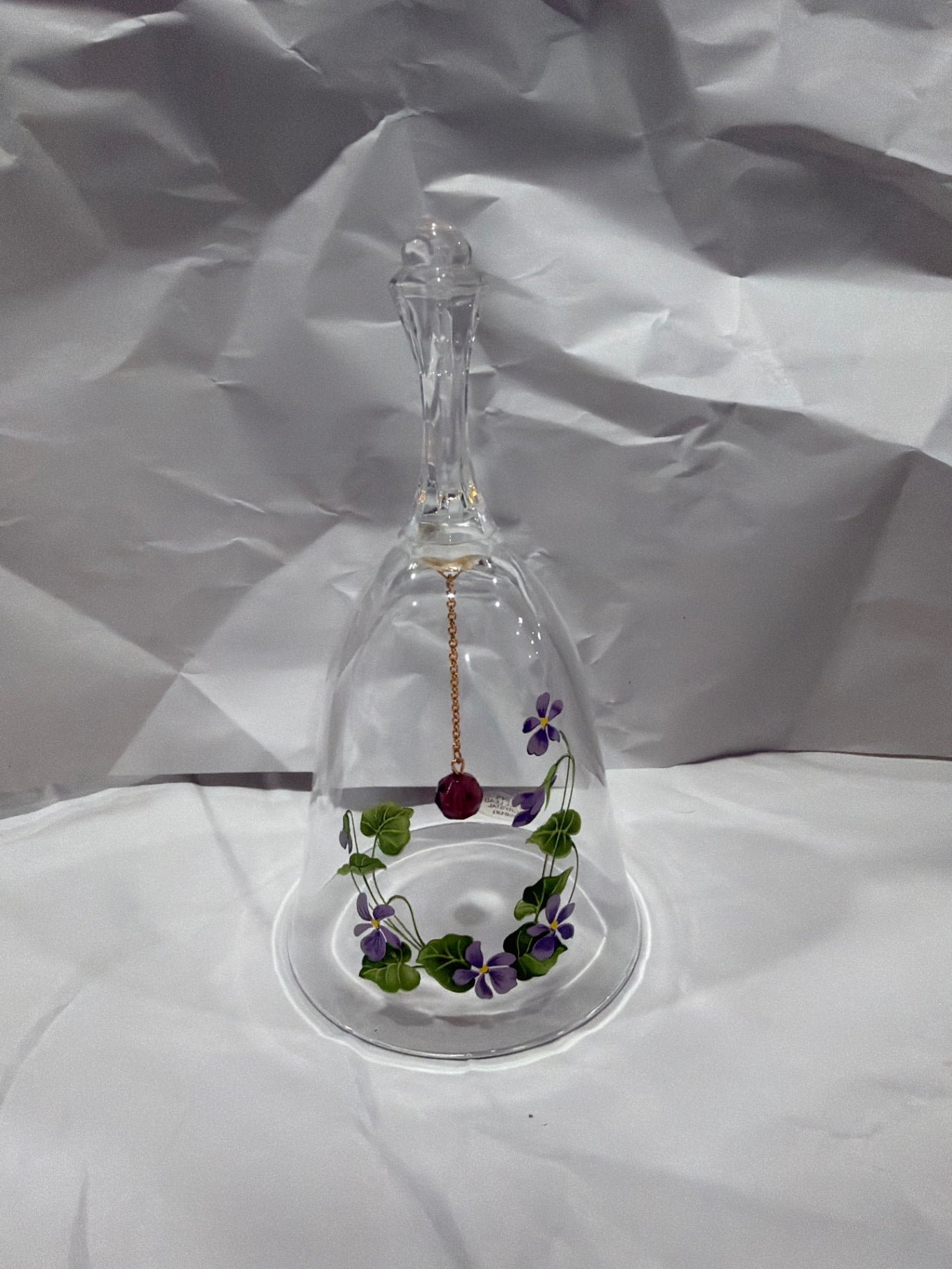 Avon 24% Lead Crystal February Birthday Bell with Violets