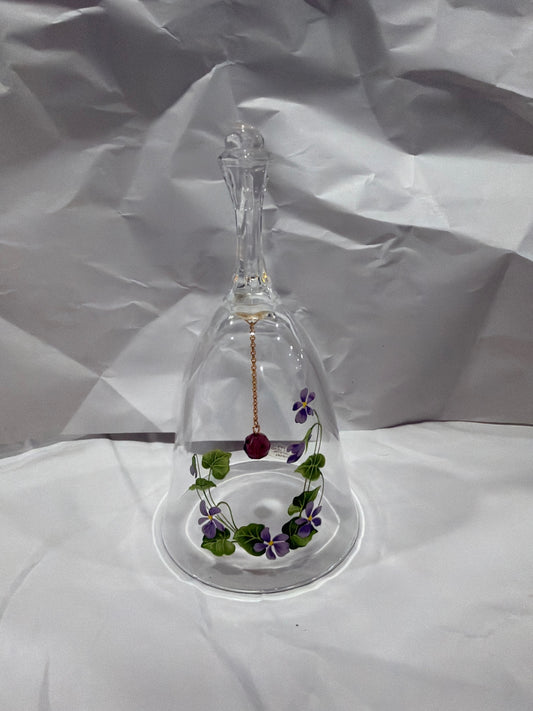 Avon 24% Lead Crystal February Birthday Bell with Violets