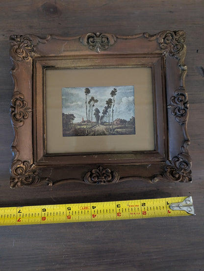1960's Avenue of Trees Print in Ornate Resin Frame