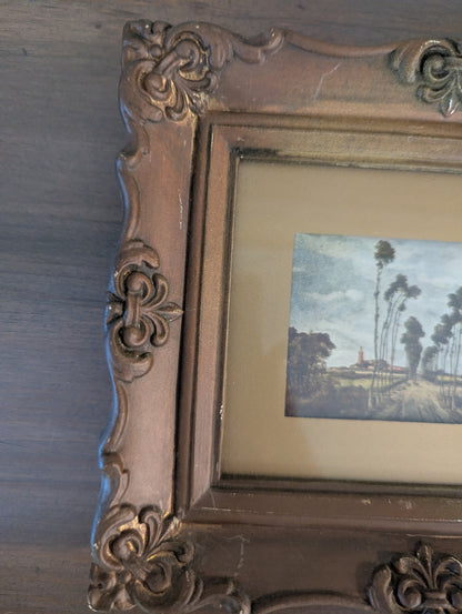 1960's Avenue of Trees Print in Ornate Resin Frame